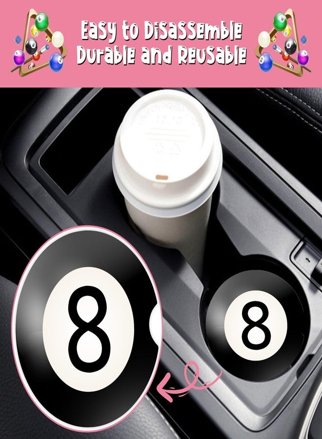 Cheerupp Billiards Absorbent Car Coaster for Cup Holder, 2 Pack Sports Pool Balls Ceramic Stone Removable Car Coasters Anti-Slip with Fingertip Grip, Auto Accessories Interior Decorations Supplies - Image 3
